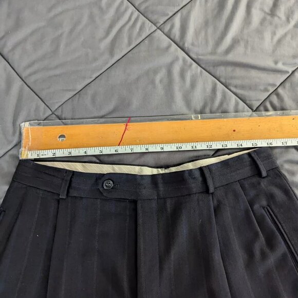 BAUMLER SUIT - JACKET/BLAZER + SUIT PANTS WOOL BLEND IN NAVY (56 44R 32x30) - Picture 16 of 16